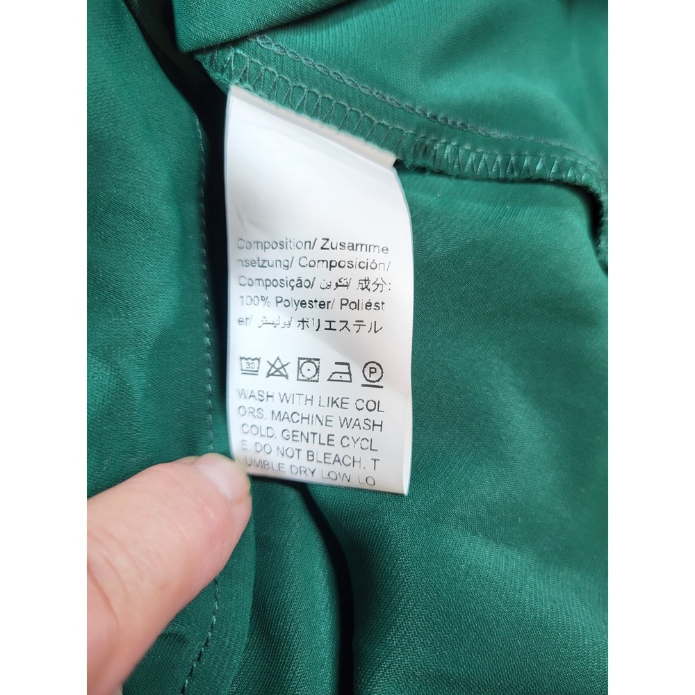 Shein Curve V-neck Black & Green Tops‎ Flutter Sleeve Flare Hem Size 4XL Career - Picture 9 of 9